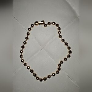 Classic Gold Plated Stainless Steel Beaded Necklace Unisex "20inch